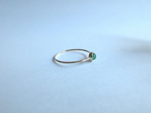 K10【五月生日石】3毫米美麗「祖母綠」鑲圈 第8張的照片