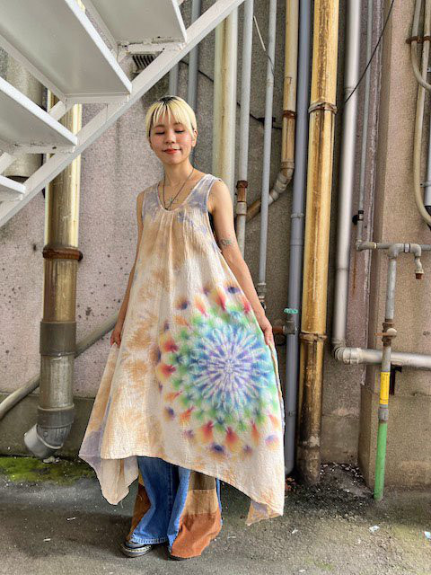 kmrii ケムリタンクトップワンピースムラ染めタイダイ