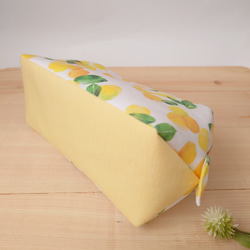 大きめしっかり＊ワイヤーポーチ  [内ポケット付き] 柚子＊イエロー 5枚目の画像