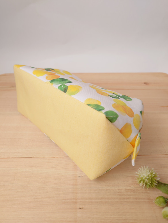 大きめしっかり＊ワイヤーポーチ  [内ポケット付き] 柚子＊イエロー 5枚目の画像