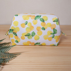 大きめしっかり＊ワイヤーポーチ  [内ポケット付き] 柚子＊イエロー 3枚目の画像