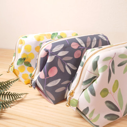 大きめしっかり＊ワイヤーポーチ  [内ポケット付き] 柚子＊イエロー 9枚目の画像