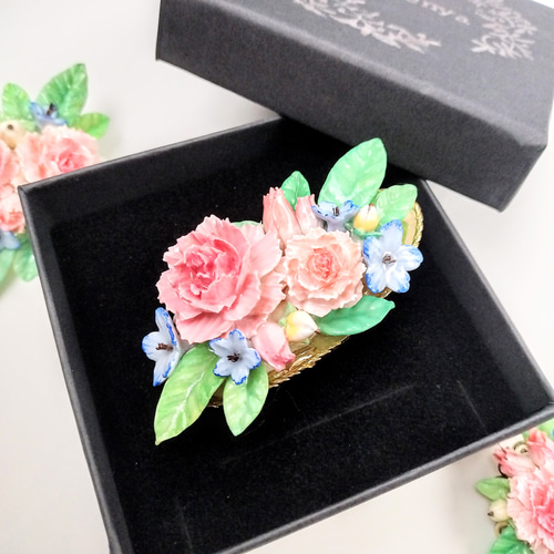 絵画のような薔薇のバレッタ/ヘアクリップ 絵画のような薔薇のバレッタ/ヘアクリップ バレッタ なんてんや