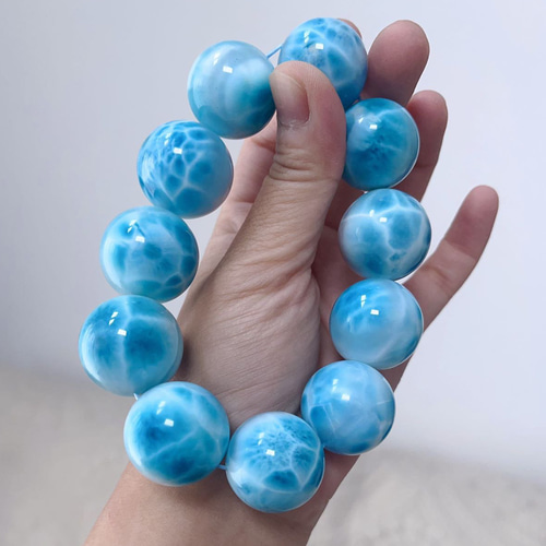 国内鑑別書付き 天然無処理 ラリマー ブレスレット No15 ブレスレット  