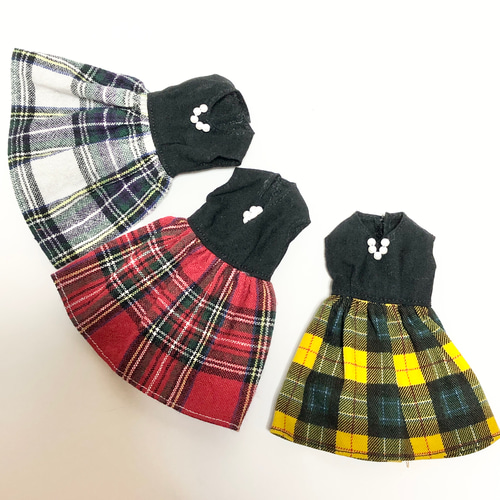 リカちゃん 服 ワンピース 白チェック その他人形 CHOMA 通販 16563011