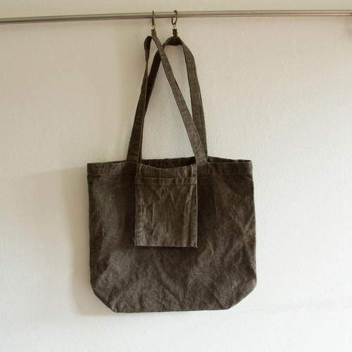 柿渋染め 自家製鉄媒染 頒布トートバック オーガニックコットン 100