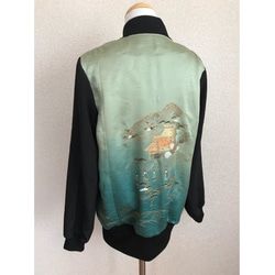 16☆訪問着☆着物リメイク ☆レディースM☆ブルゾン☆スカジャン