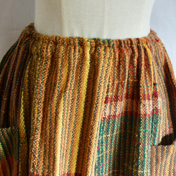 さをり織り　★手織りのスカート★　さおり織り　秋冬　茶色　ブラウン　ユニーク　一点物　個性的 5枚目の画像