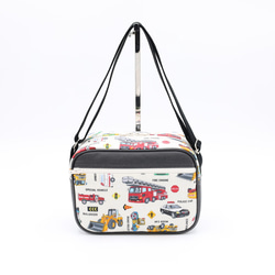 在庫あり 防水ラミネート素材通園ショルダーバッグ 働く車 重機