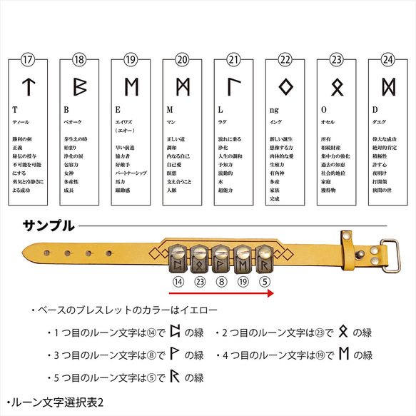 Celtica 05 ルーン文字 カスタマイズ ブレスレット 牛革 ハンドメイド レザー 7枚目の画像