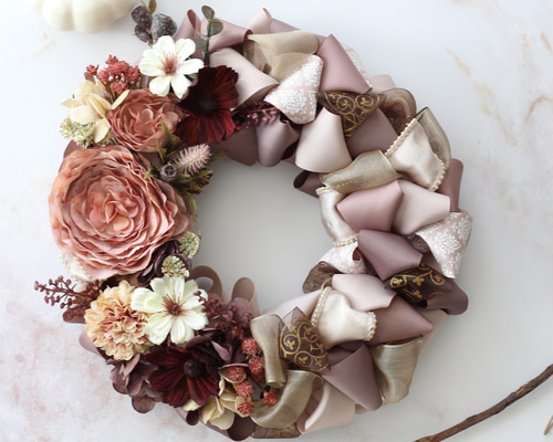 大人シックなハロウィン秋リース ハンドメイド 大人シックなハロウィン