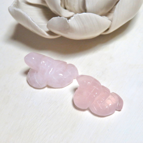 ローズクオーツ　蛇　三人組 ローズクオーツ蛇三人組