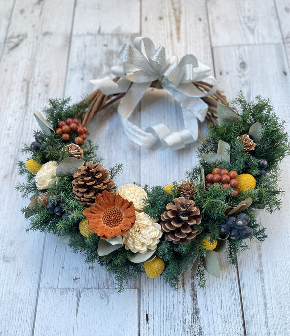 7.クリスマスハーフリース 早割☆フレッシュクリスマスリース☆クリスマスリース クリスマス