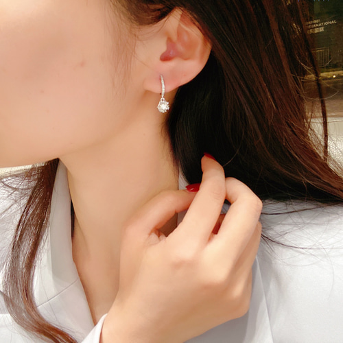 天然ダイヤモンドピアス0.31ct k18 ピアス（フープ） パール