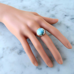 ラリマーリング #13.5 天然石 larimar Signature ring 6枚目の画像