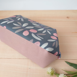 大きめしっかり＊ワイヤーポーチ  [内ポケット付き] olive＊グレイッシュネイビー オリーブ 5枚目の画像