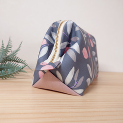 大きめしっかり＊ワイヤーポーチ  [内ポケット付き] olive＊グレイッシュネイビー オリーブ 8枚目の画像