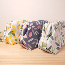 大きめしっかり＊ワイヤーポーチ  [内ポケット付き] olive＊グレイッシュネイビー オリーブ 9枚目の画像