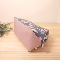 大きめしっかり＊ワイヤーポーチ  [内ポケット付き] olive＊グレイッシュネイビー オリーブ 6枚目の画像