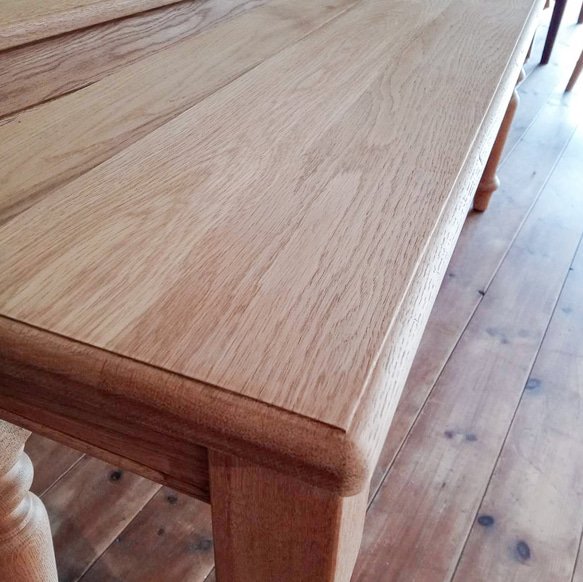 ホワイトオーク無垢材 ターンドレッグベンチ ろくろ足アンティークベンチ オーダーメイド家具 エイジング仕上げ オールド 