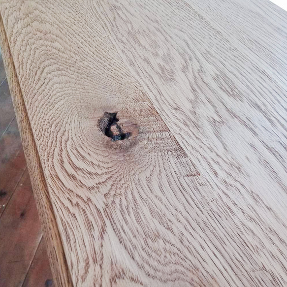 ホワイトオーク無垢材 ターンドレッグベンチ ろくろ足アンティークベンチ オーダーメイド家具 エイジング仕上げ オールド 