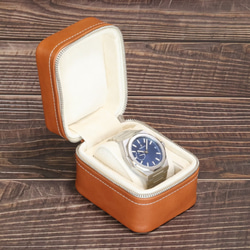 D.D.Leather Watch Box 1本用 キャメルブラウン 腕時計 ケース 4枚目の画像