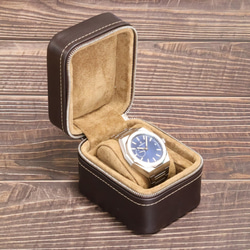 D.D.Leather Watch Box 1本用 ダークブラウン 腕時計 ケース 4枚目の画像