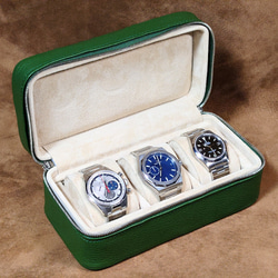 DIBO(ディーボ) Leather Watch Box 3本用 グリーン 腕時計 ケース 4枚目の画像