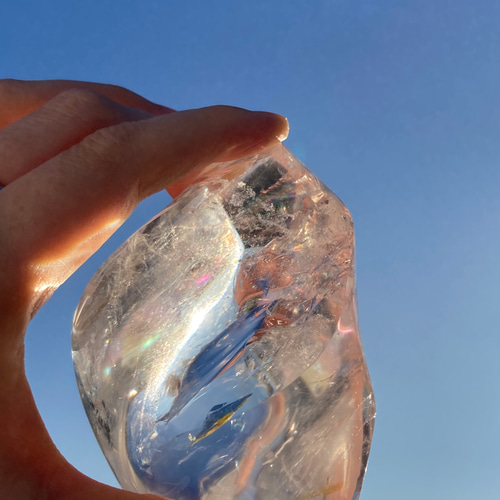 レインボーフレイム（炎）型水晶　パワーストーン　天然石　インテリア レインボーフレイム（炎）型水晶 その他置物 Robin 通販