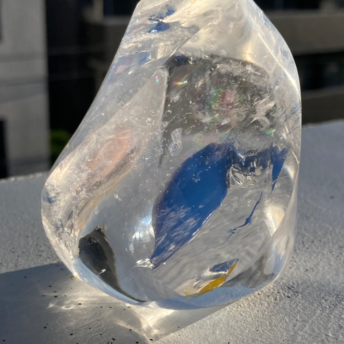 レインボーフレイム（炎）型水晶パワーストーン天然石インテリア