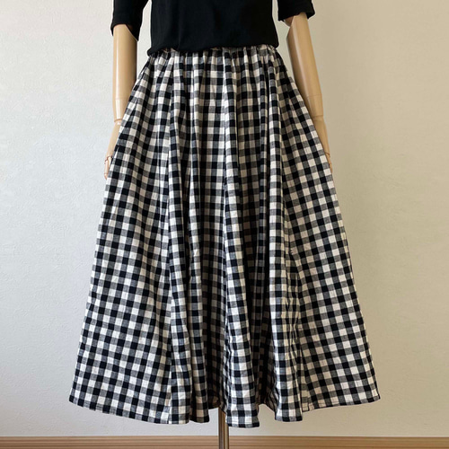 2way 手織り綿で仕立てたロングスカート バルーンスカートにも