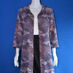 着物リメイク　ロングブラウス＆ロングジャケット（絹総絞りの着物地）長袖 3枚目の画像