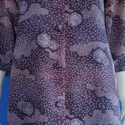 着物リメイク　ロングブラウス＆ロングジャケット（絹総絞りの着物地）長袖 9枚目の画像