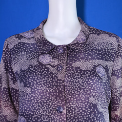着物リメイク　ロングブラウス＆ロングジャケット（絹総絞りの着物地）長袖 8枚目の画像