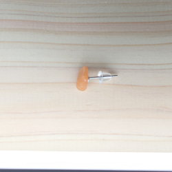 単品 オレンジアベンチュリン ピアス サージカル仕様 キャッチはシリコン [14] OA_14 5枚目の画像