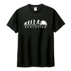 Tシャツ バイク メンズ レディース ジュニア 半袖 長袖 オートバイ 耐久レース おもしろ 進化論 ティシャツ 2枚目の画像