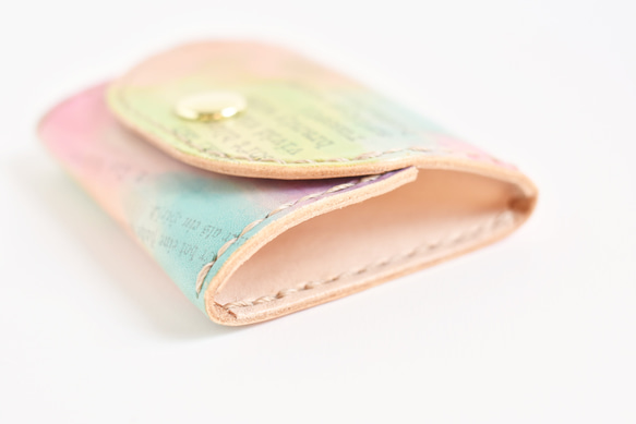 手工染色皮革錢包“塗鴉No.101（盒形零錢包/零錢包）” 第3張的照片