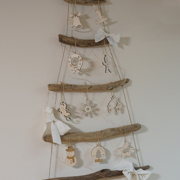 クリスマス オーナメント 木製 飾り 10枚セット Xmas Christmas xmas0001 4枚目の画像