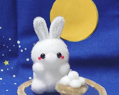 ☆ まっくろく 可愛い*° うさぎとつくし☆ミニチュア ガラス細工