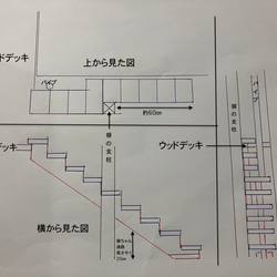 rin様専用ページ　キャットウォークウッドデッキ用階段オーダーメイド 2枚目の画像