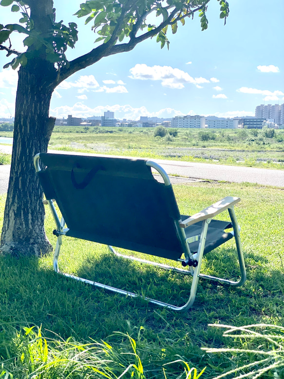 防水帆布折り畳みベンチ張り替えシート／ダークカーキ他全8色（受注  