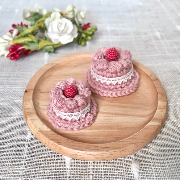 ふんわりケーキハット［くすみピンク］ ハムスター・小動物