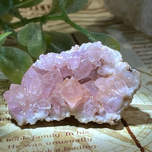ハートの洞窟❦͙ ピンクアメジスト✨　クラスター　ラフストーン　ジオード　原石 ハートの洞窟❦͙ ピンクアメジスト✨クラスターラフストーンジオード