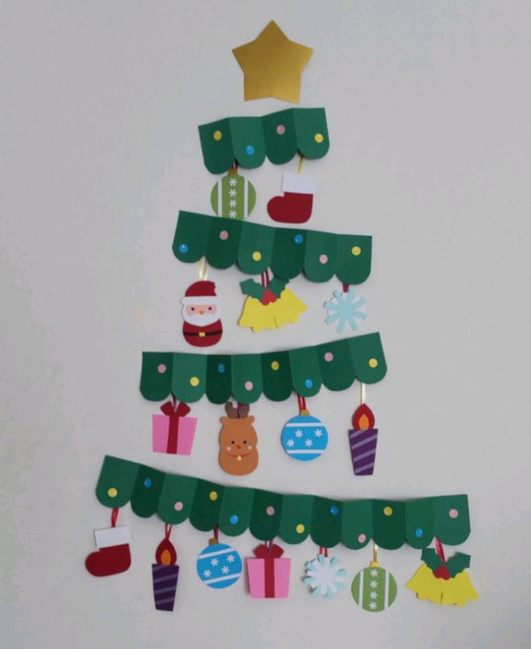 冬 クリスマス Xmas 壁面 11月 12月 壁面飾り 壁面 ツリー