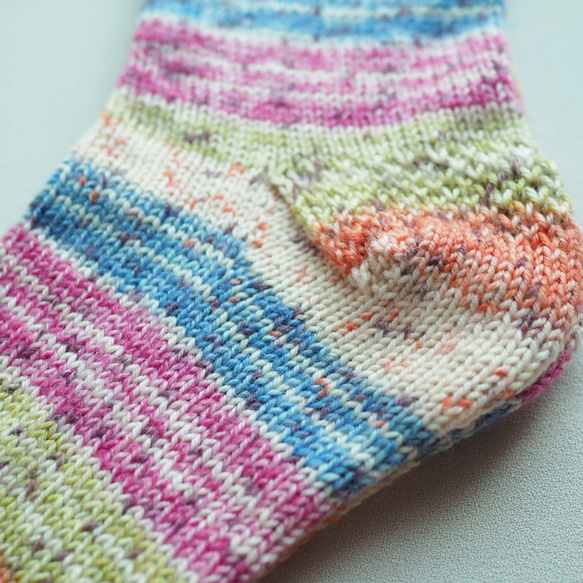 手編みの靴下&指なしミトンセット（Lanagrossa）シルク混 7枚目の画像