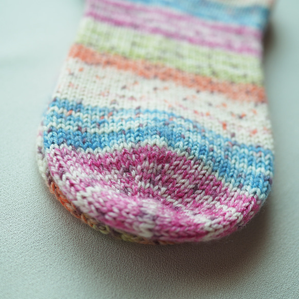 手編みの靴下&指なしミトンセット（Lanagrossa）シルク混 6枚目の画像