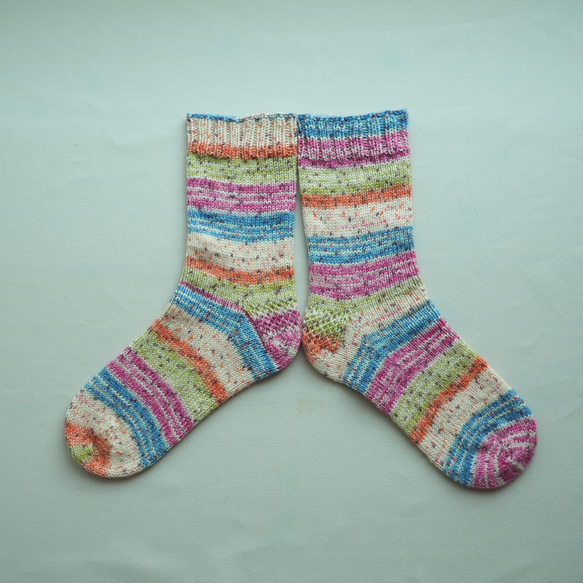 手編みの靴下&指なしミトンセット（Lanagrossa）シルク混 4枚目の画像