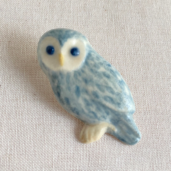 ささきようこ作／フクロウの鳥笛 焼き物☆フクロウの鳥笛【作家もの】白