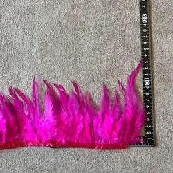【TF19 濃ピンク】1m 羽根 フェザー テープ リボン  衣装 羽 装飾 3枚目の画像