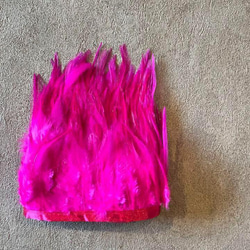 【TF19 濃ピンク】1m 羽根 フェザー テープ リボン  衣装 羽 装飾 5枚目の画像